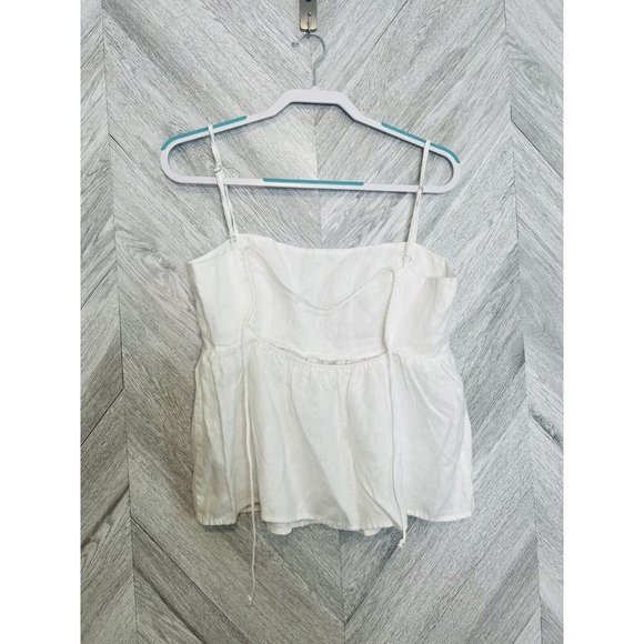 Reformation Swan White Linen Top Size Large - Picture 7 of 9